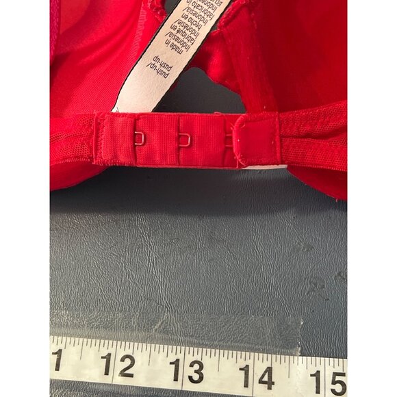 Victorias Secret 34C Red Lace Push-Up Bra Cocquette - Picture 7 of 9